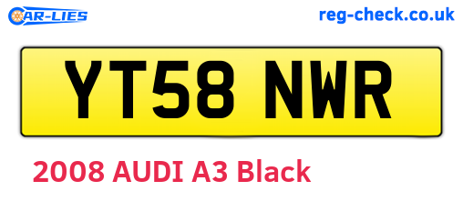 YT58NWR are the vehicle registration plates.