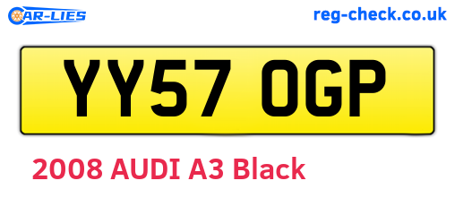 YY57OGP are the vehicle registration plates.