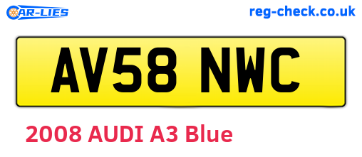 AV58NWC are the vehicle registration plates.