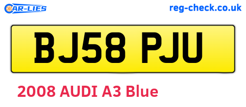 BJ58PJU are the vehicle registration plates.