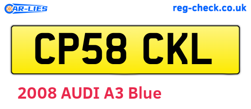 CP58CKL are the vehicle registration plates.