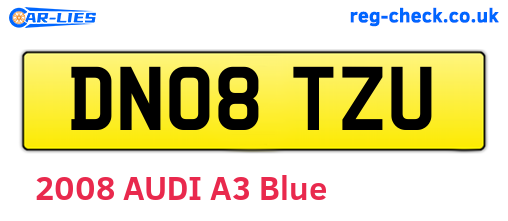 DN08TZU are the vehicle registration plates.