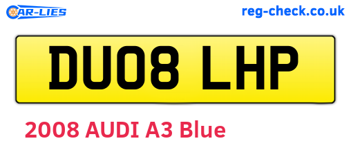 DU08LHP are the vehicle registration plates.