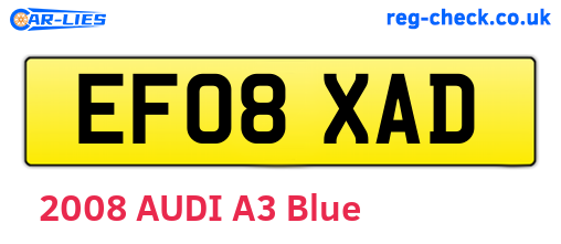 EF08XAD are the vehicle registration plates.