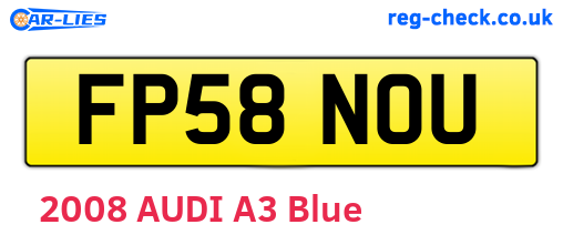 FP58NOU are the vehicle registration plates.