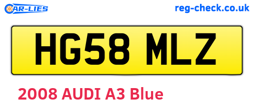 HG58MLZ are the vehicle registration plates.