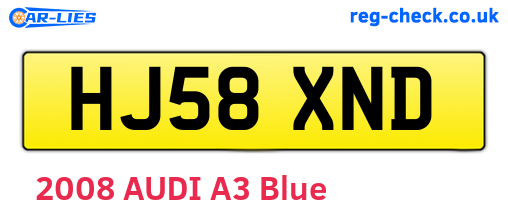 HJ58XND are the vehicle registration plates.