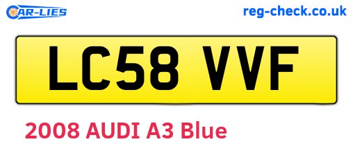 LC58VVF are the vehicle registration plates.
