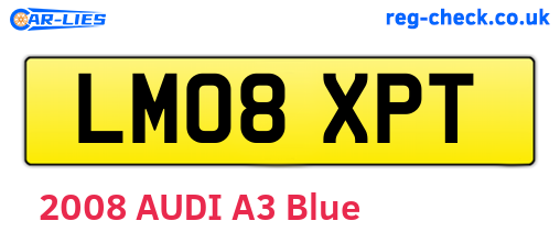 LM08XPT are the vehicle registration plates.
