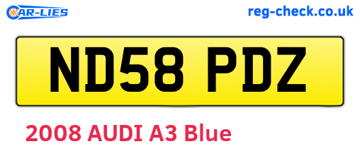 ND58PDZ are the vehicle registration plates.