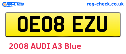 OE08EZU are the vehicle registration plates.
