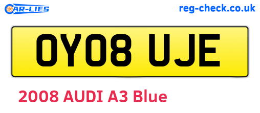 OY08UJE are the vehicle registration plates.