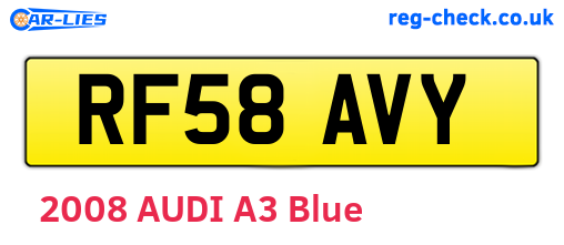 RF58AVY are the vehicle registration plates.