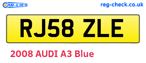 RJ58ZLE are the vehicle registration plates.