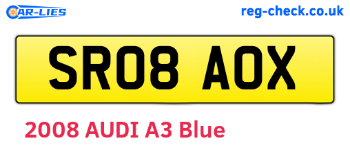 SR08AOX are the vehicle registration plates.