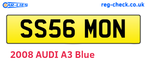 SS56MON are the vehicle registration plates.