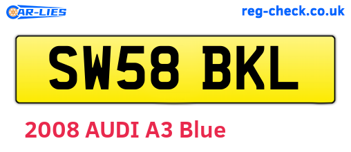 SW58BKL are the vehicle registration plates.