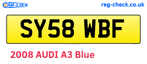 SY58WBF are the vehicle registration plates.