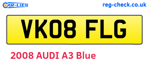 VK08FLG are the vehicle registration plates.
