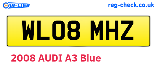 WL08MHZ are the vehicle registration plates.