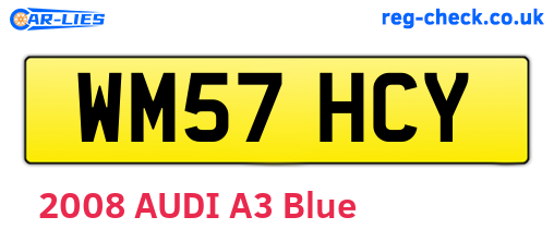 WM57HCY are the vehicle registration plates.