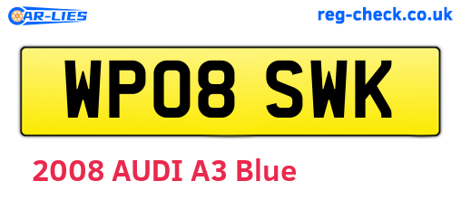WP08SWK are the vehicle registration plates.