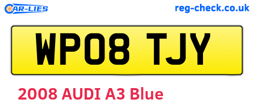 WP08TJY are the vehicle registration plates.