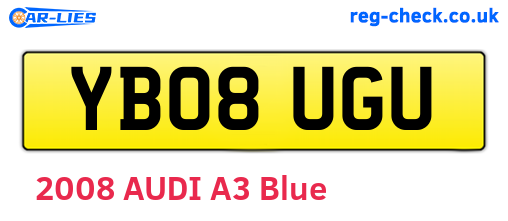 YB08UGU are the vehicle registration plates.