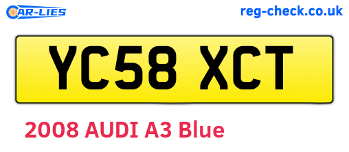 YC58XCT are the vehicle registration plates.