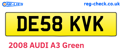 DE58KVK are the vehicle registration plates.