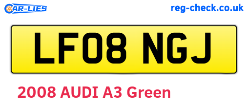 LF08NGJ are the vehicle registration plates.