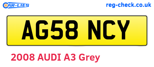 AG58NCY are the vehicle registration plates.