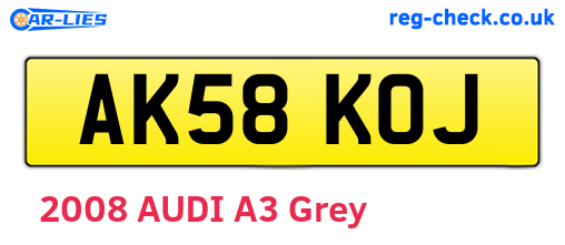 AK58KOJ are the vehicle registration plates.