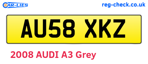 AU58XKZ are the vehicle registration plates.