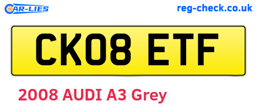 CK08ETF are the vehicle registration plates.