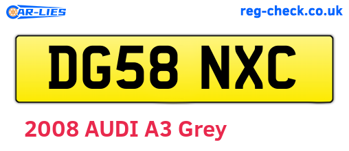 DG58NXC are the vehicle registration plates.