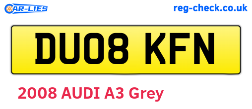 DU08KFN are the vehicle registration plates.
