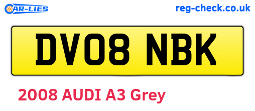 DV08NBK are the vehicle registration plates.