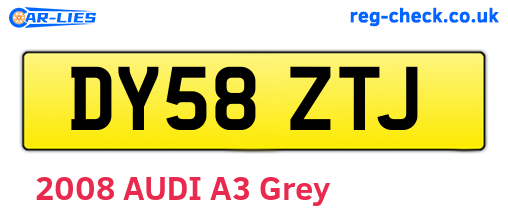 DY58ZTJ are the vehicle registration plates.