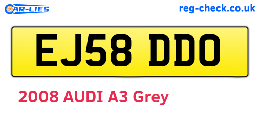 EJ58DDO are the vehicle registration plates.