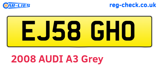 EJ58GHO are the vehicle registration plates.