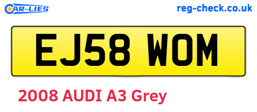 EJ58WOM are the vehicle registration plates.