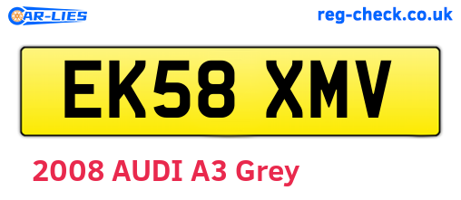 EK58XMV are the vehicle registration plates.