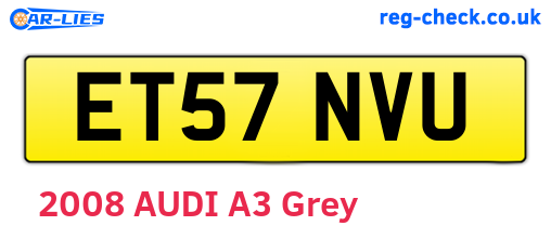 ET57NVU are the vehicle registration plates.
