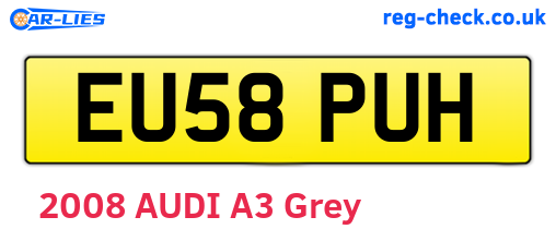 EU58PUH are the vehicle registration plates.