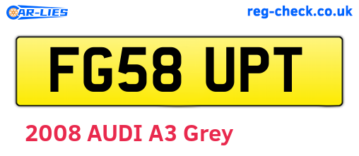 FG58UPT are the vehicle registration plates.