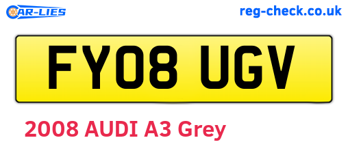 FY08UGV are the vehicle registration plates.