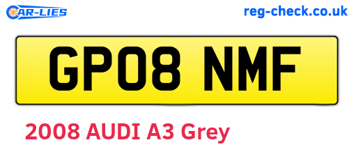 GP08NMF are the vehicle registration plates.