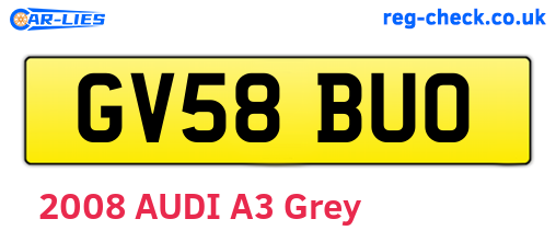 GV58BUO are the vehicle registration plates.