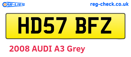 HD57BFZ are the vehicle registration plates.